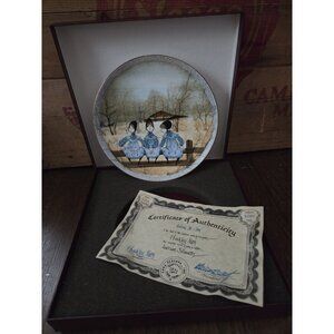 P. Buckley Moss WAITING FOR TOM Plate #3 Children Series American Silhouettes